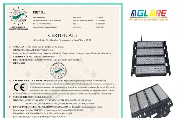 k1体育RGB泛光灯乐成通过了CE认证！